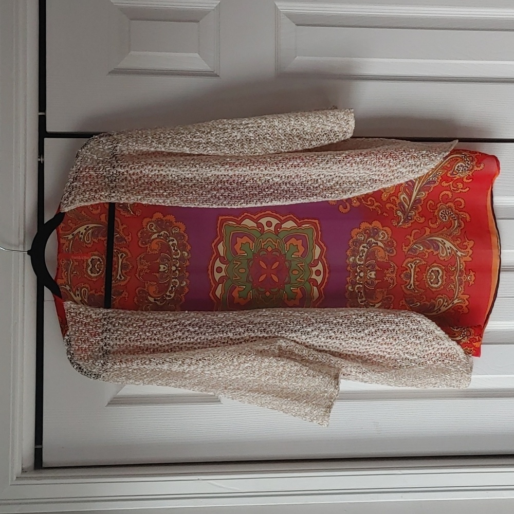 PaoLino Mixed Media Kimono Cardigan XL